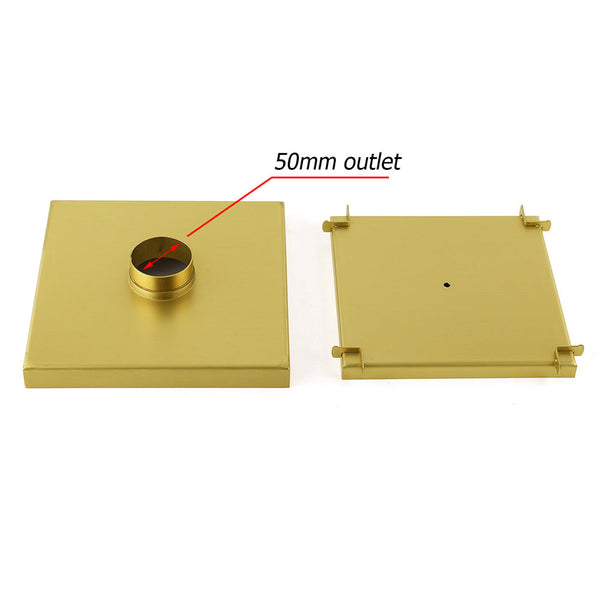 Brushed Gold Large 200Mm Tile Insert Floor Drain Shower Grate 50Mm Waste Outet Drain Grates