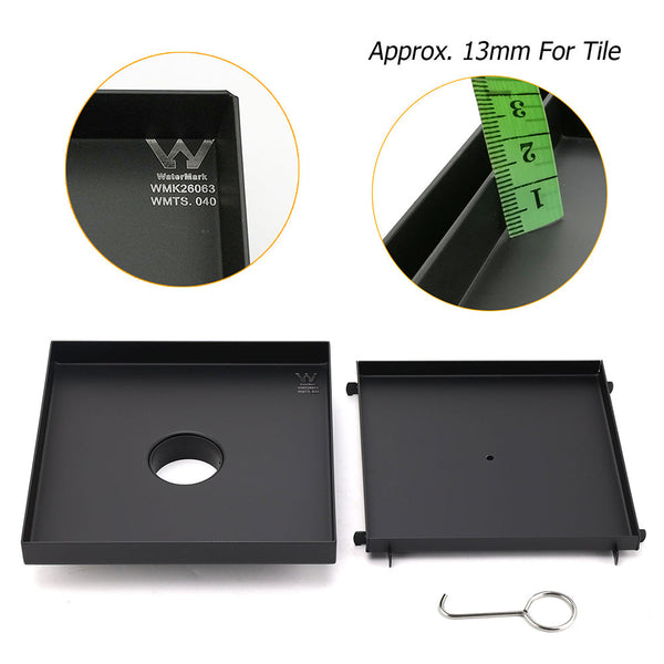 Matt Black Bathroom Big 200Mm Tile Insert Floor Drain Shower Grate 50Mm Outlet Drain Grates