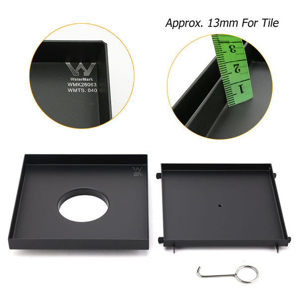 Watermark Matt Black Large 200Mm Tile Insert Floor Drain Shower Grate 80Mm Waste Drain Grates