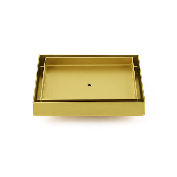 Brushed Gold 150X150mm Tile Insert Floor Drain Shower Grate 80Mm Waste Watermark Drain Grates