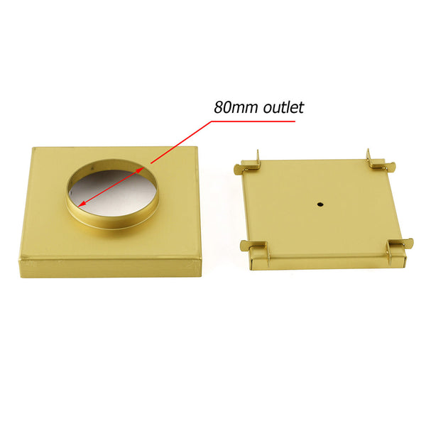 Brushed Gold 150X150mm Tile Insert Floor Drain Shower Grate 80Mm Waste Watermark Drain Grates