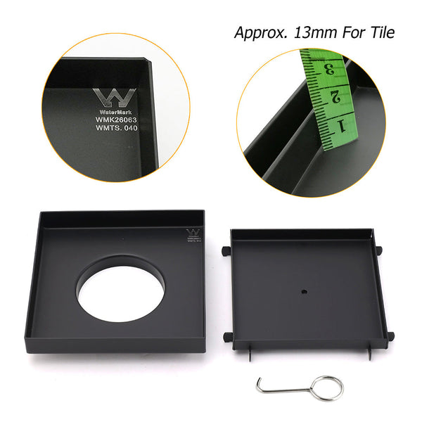 Watermark Black 150X150mm Tile Insert Floor Drain Shower Grate 80Mm Waste Outlet Drain Grates