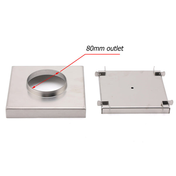 Square 150X150mm Tile Insert Floor Drain 80Mm Waste Stainless Steel Shower Grate Drain Grates