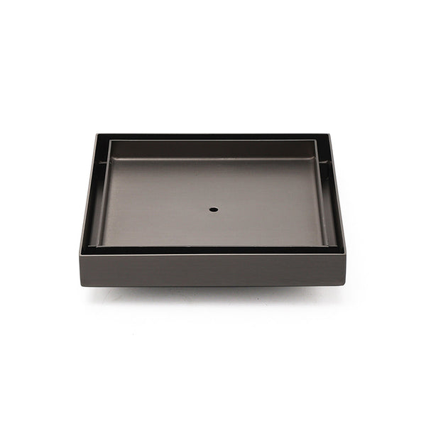 Bathroom Gun Metal 150Mm Tile Insert Floor Drain Shower Grate 80Mm Waste Outlet Drain Grates