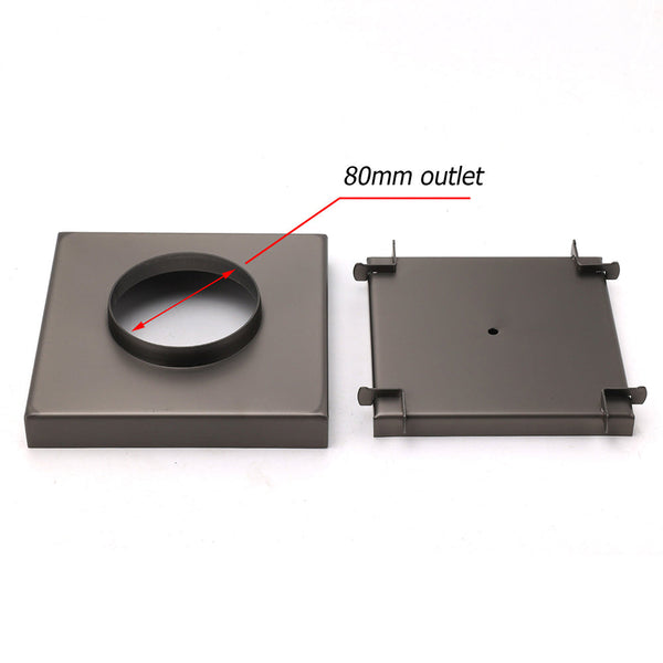 Bathroom Gun Metal 150Mm Tile Insert Floor Drain Shower Grate 80Mm Waste Outlet Drain Grates