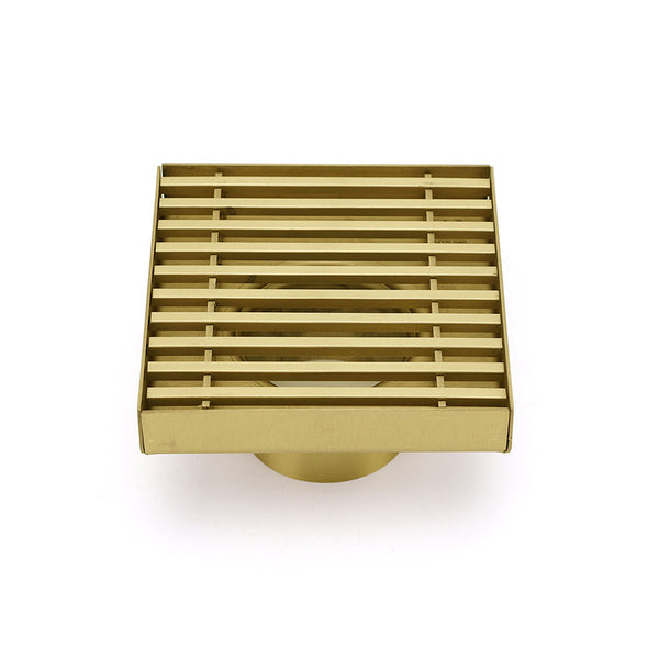Brushed Gold Smart Square 100Mm Strip Fence Floor Drain Shower Grate 50Mm Waste Drain Grates