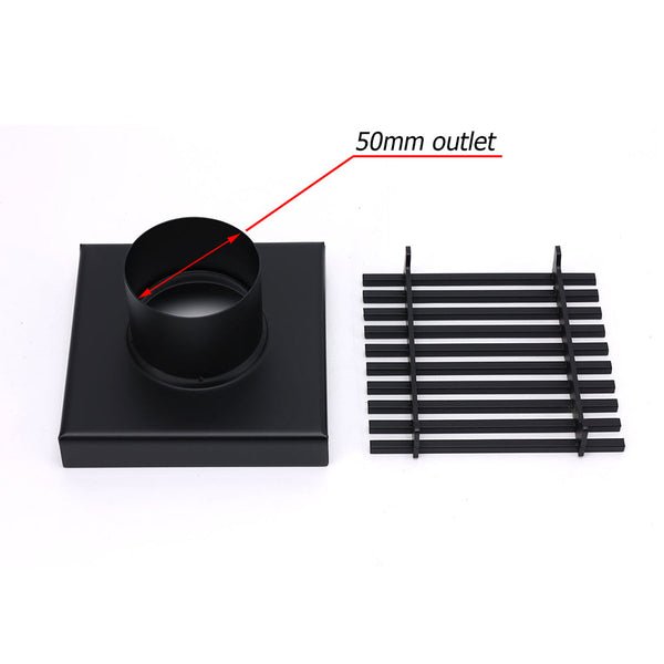 Matt Black 100Mm Square Strip Fence Shower Grate Bathroom Floor Drain 50Mm Waste Drain Grates