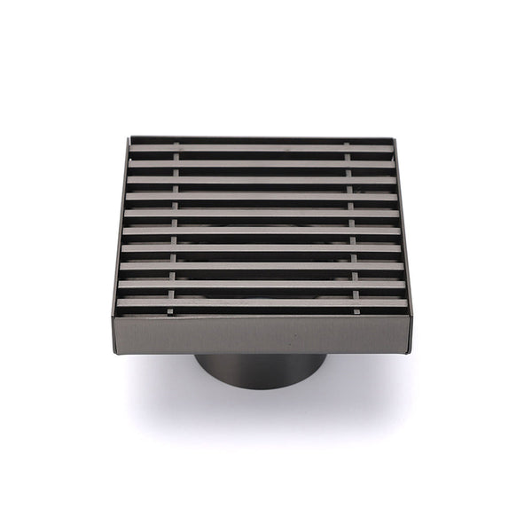 Gun Metal Sus 100Mm Square Strip Fence Floor Drain Small Shower Grate 50Mm Waste Drain Grates