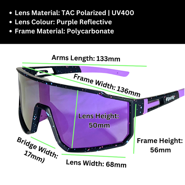 Sportiq Vividshield Purple Reflective Sunglasses