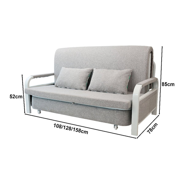 2 In 1 Sofa Bed Beneath Foldable Carbon Hidden Storage 108Cm Sofa Beds