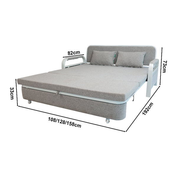 2 In 1 Sofa Bed Beneath Foldable Carbon Hidden Storage 108Cm Sofa Beds