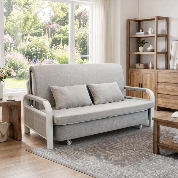 2 In 1 Sofa Bed Beneath Foldable Carbon Hidden Storage 158Cm Sofa Beds