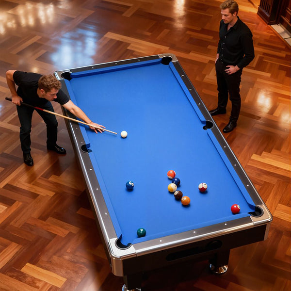 8Ft Billiard Table Velvet Tablecloth With Accessories Blue Billiard Tables