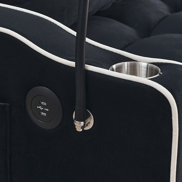 Fashionable Modern And Multi Functional Foldable Velvet Sofa Bed Black Sofa Beds