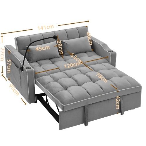 Fashionable Modern And Multi Functional Foldable Velvet Sofa Bed Black Sofa Beds