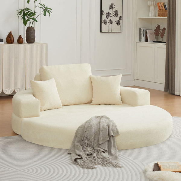 Multifunctional Round Convertible Sofa Bed Compressed Packaging Orange Sofa Beds