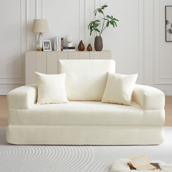 Multifunctional Round Convertible Sofa Bed Compressed Packaging Orange Sofa Beds