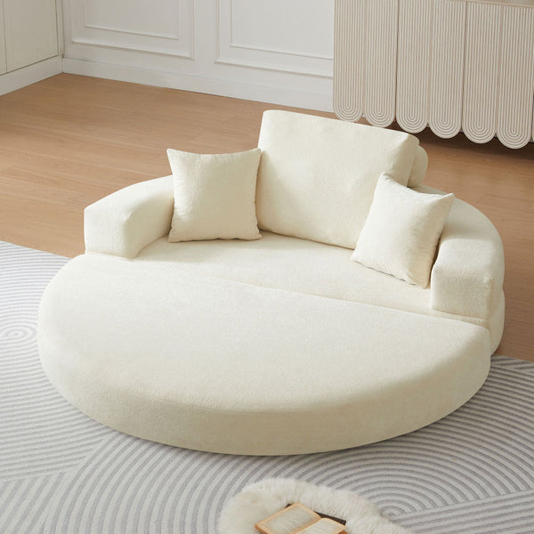 Multifunctional Round Convertible Sofa Bed Compressed Packaging Orange Sofa Beds