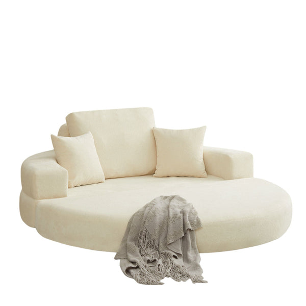 Multifunctional Round Convertible Sofa Bed Compressed Packaging Orange Sofa Beds