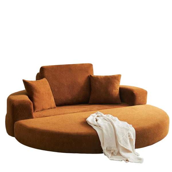 Multifunctional Round Convertible Sofa Bed Compressed Packaging Orange Sofa Beds