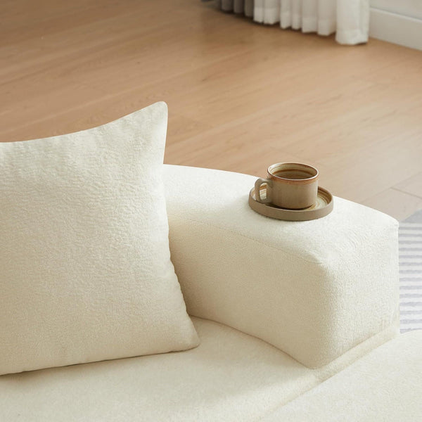 Multifunctional Round Convertible Sofa Bed Compressed Packaging Beige Sofa Beds