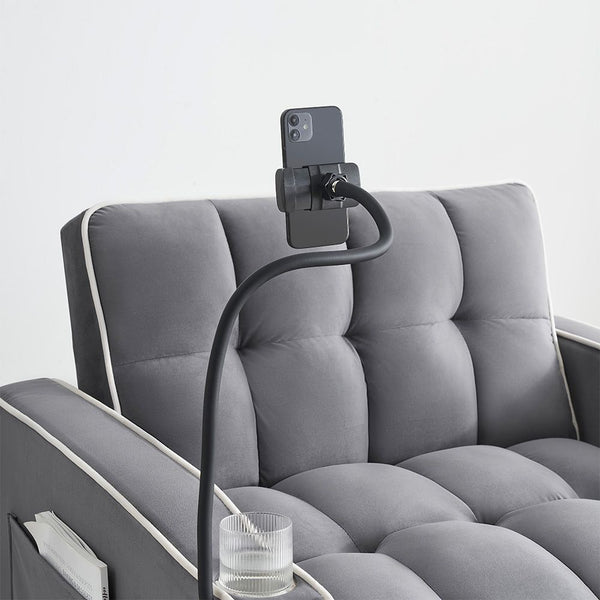 Single Seater Sofa Bed Equipped With Usb Ports And Phone Holder Black Sofa Beds