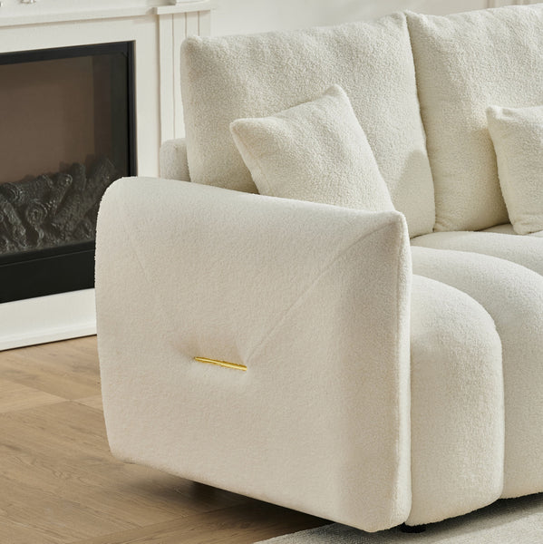 35" Teddy Fabric Sofa Modern Lounge Chair Upholstered With A Pillow Black Sofas Armchairs & Couches