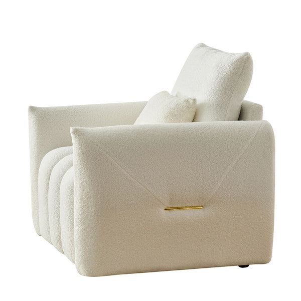 35" Teddy Fabric Sofa Modern Lounge Chair Upholstered With A Pillow Black Sofas Armchairs & Couches