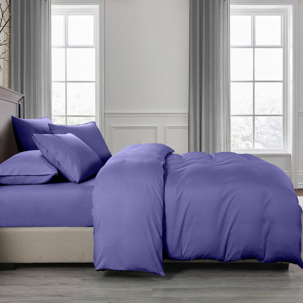 Royal Comfort 2000Tc Quilt Cover Set Bamboo Cooling Hypoallergenic Breathable Queen Blue Sheets