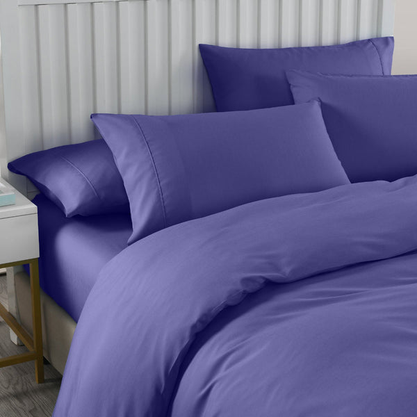 Royal Comfort 2000Tc 6 Piece Bamboo Sheet & Quilt Cover Set Cooling Breathable Double Blue Sheets