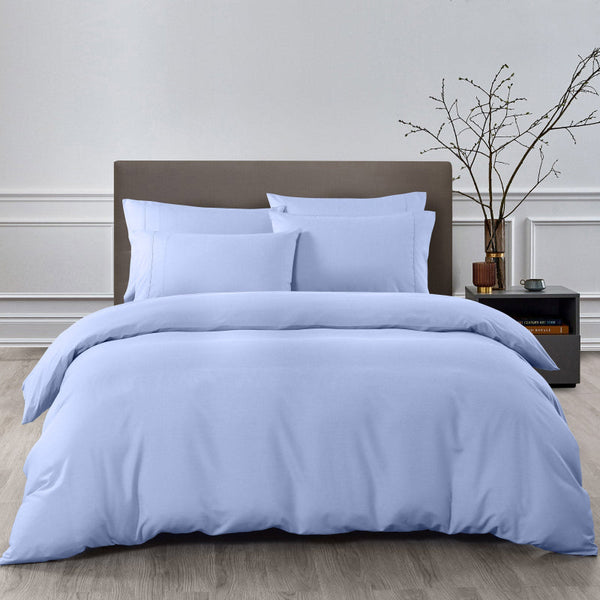 Royal Comfort 2000Tc 6 Piece Bamboo Sheet & Quilt Cover Set Cooling Breathable Queen Light Blue Quilt Covers