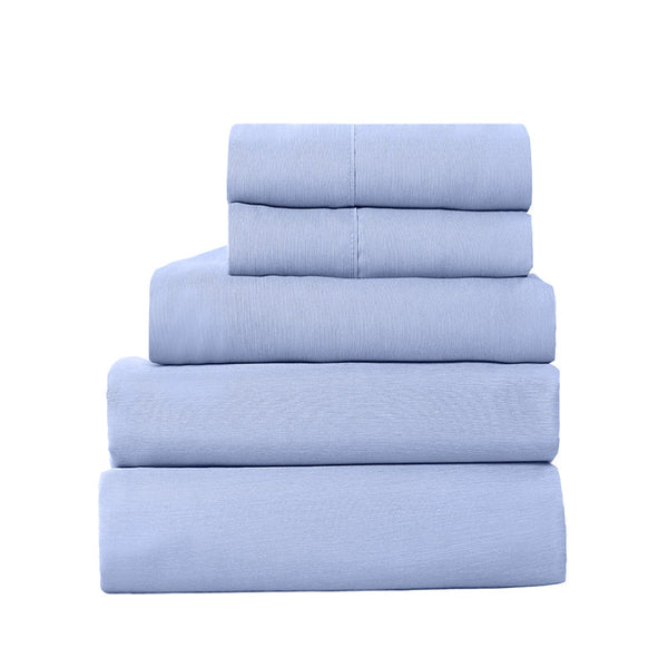 Royal Comfort 2000Tc 6 Piece Bamboo Sheet & Quilt Cover Set Cooling Breathable Queen Light Blue Quilt Covers