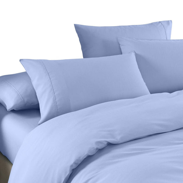 Royal Comfort 2000Tc 6 Piece Bamboo Sheet & Quilt Cover Set Cooling Breathable King Light Blue Quilt Covers