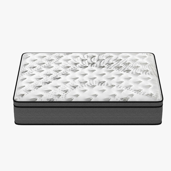 Luxopedic Pocket Spring Mattress 5 Zone 32Cm Euro Top Memory Foam Medium Firm Queen White Grey Mattresses