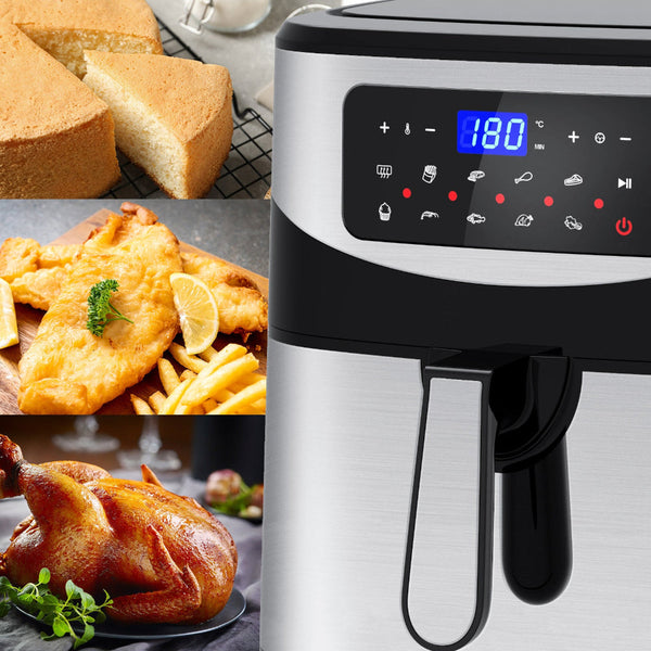 Kitchen Couture 12 Litre Air Fryer Multifunctional Lcd One Touch Display Silver Air Fryers