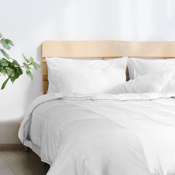 Royal Comfort Bamboo Blend Quilt 250Gsm Luxury Duvet 100% Cotton Cover Single White Sheets
