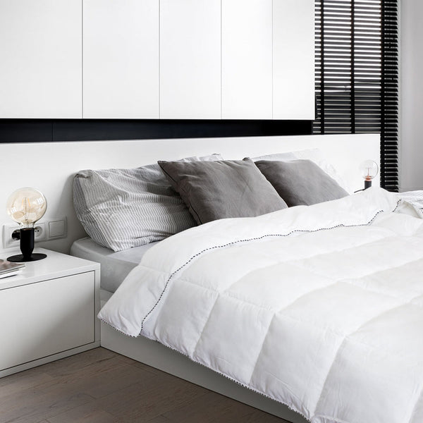 Royal Comfort Bamboo Blend Quilt 250Gsm Luxury Duvet 100% Cotton Cover Single White Sheets