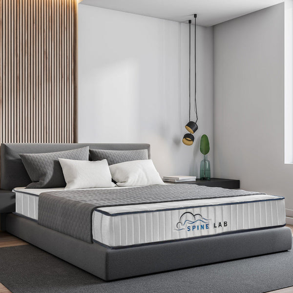 Spine Lab Mattress 5 Zone 21Cm Medium Firm Foam Bonnell Spring Double White Mattresses