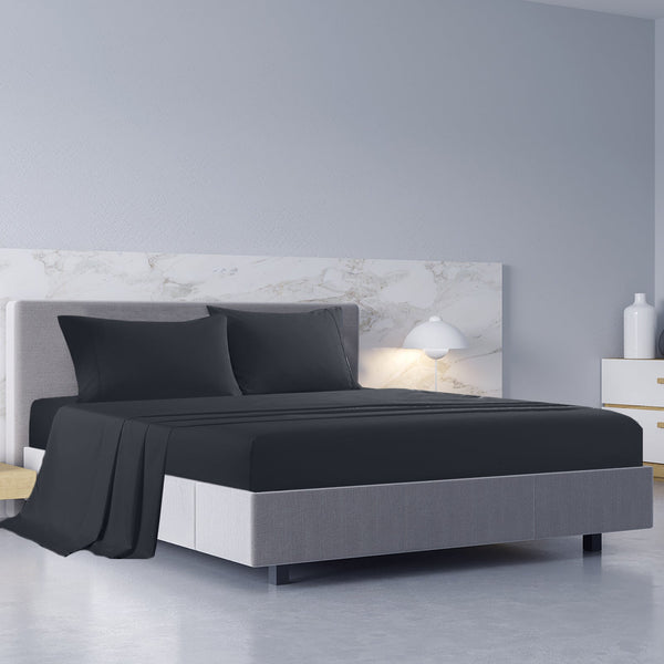 Royal Comfort 1000Tc Hotel Grade Bamboo Cotton Sheets Pillowcases Set Ultrasoft Queen Charcoal Pillow Cases