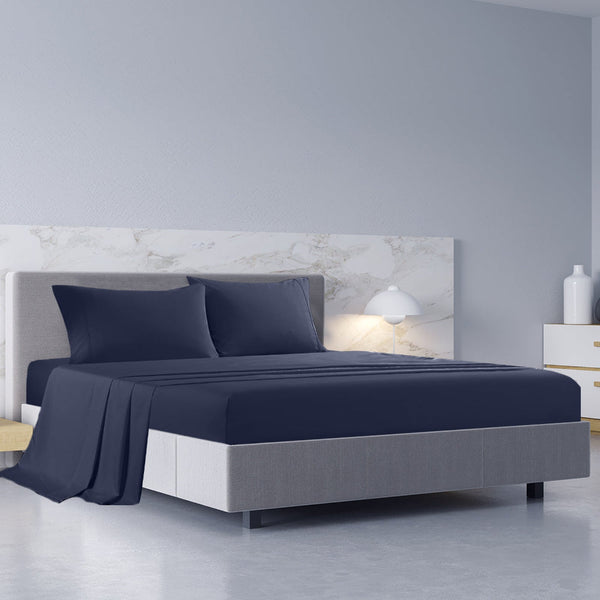 Royal Comfort 1000Tc Hotel Grade Bamboo Cotton Pillowcases Set Ultrasoft King Blue Sheets