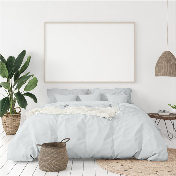 Balmain 1000 Thread Count Hotel Grade Bamboo Cotton Quilt Cover Pillowcases Set King Cool Grey Pillow Cases