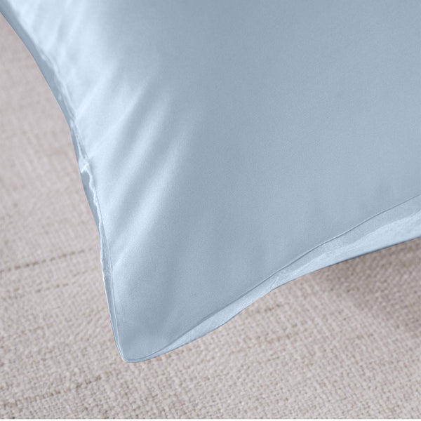 Royal Comfort Mulberry Soft Silk Hypoallergenic Pillowcase Twin Pack 51 X 76Cm Blue Pillow Cases