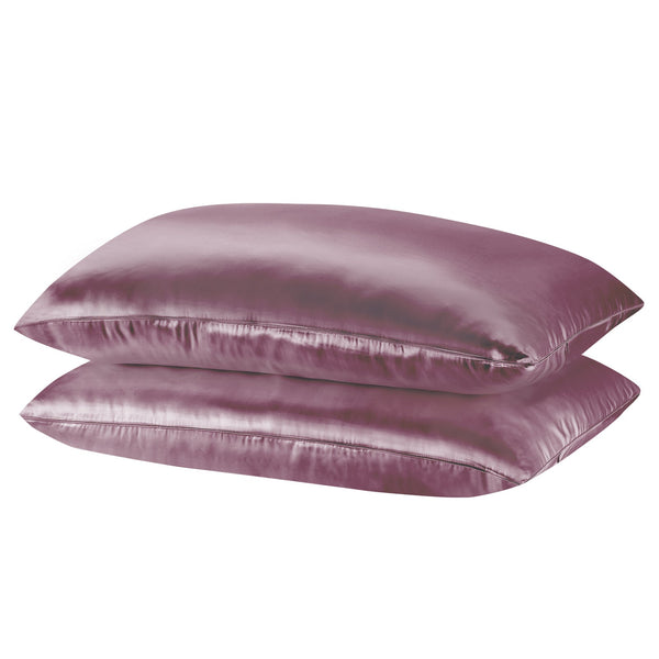 Royal Comfort Mulberry Soft Silk Hypoallergenic Pillowcase Twin Pack 51 X 76Cm Malaga Wine Pillow Cases
