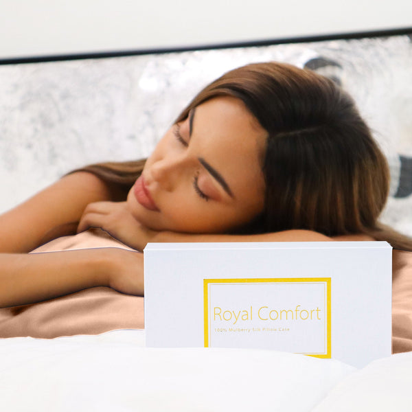 Royal Comfort Pure Silk Pillow Case 100% Mulberry Hypoallergenic Pillowcase Champagne Pink Pillow Cases