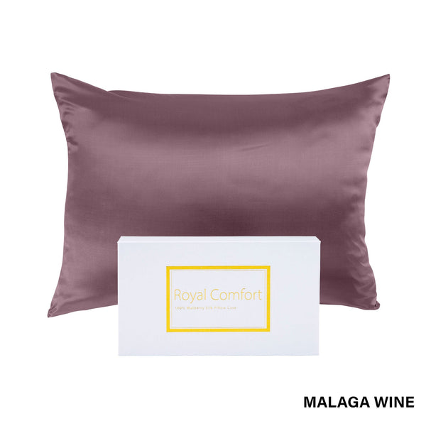 Royal Comfort Pure Silk Pillow Case 100% Mulberry Hypoallergenic Pillowcase Malaga Wine Pillow Cases