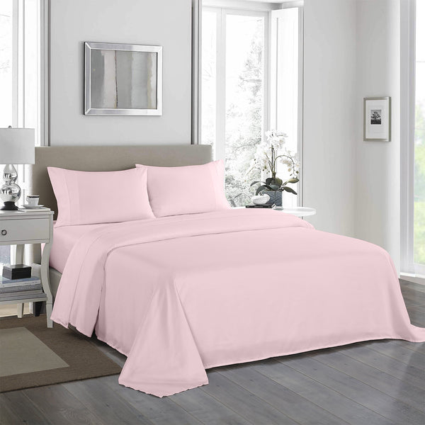 Royal Comfort 1200 Thread Count Sheet Set 4 Piece Ultra Soft Satin Weave Finish Queen Pink Sheets