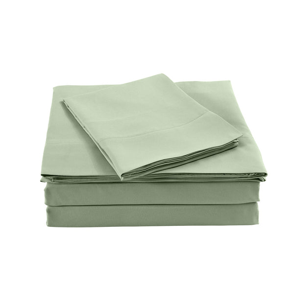 Royal Comfort Bamboo Blended Sheet & Pillowcases Set 1000Tc Ultra Soft Bedding Queen Sage Green Sheets