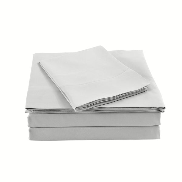Royal Comfort Bamboo Blended Sheet & Pillowcases Set 1000Tc Ultra Soft Bedding Queen Light Grey Sheets