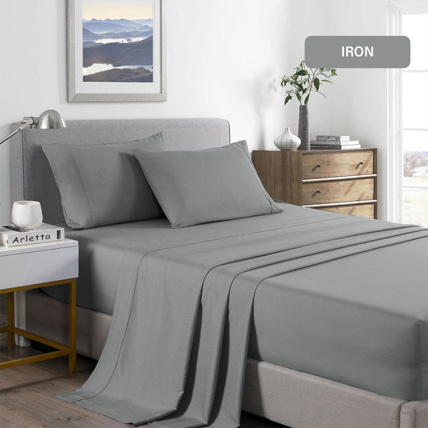 Royal Comfort 2000 Thread Count Bamboo Cooling Sheet Set Ultra Soft King Mid Grey Sheets