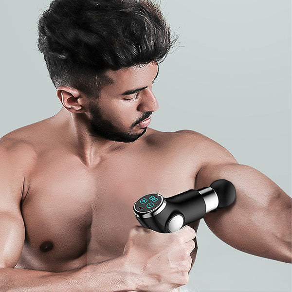 Fitsmart Lcd Mini Vibration Therapy Massage Device Compact And Powerful Muscle Relief In Black Massagers